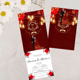 Plantable Majestic Couple Sliding Wedding Invitation Card